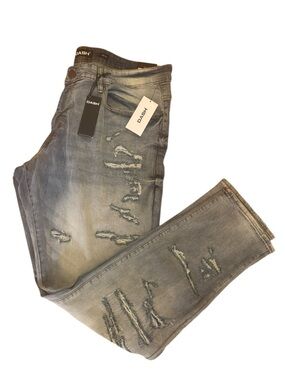 Ash Men’s Distressed Relaxed Jeans in Faded Gray